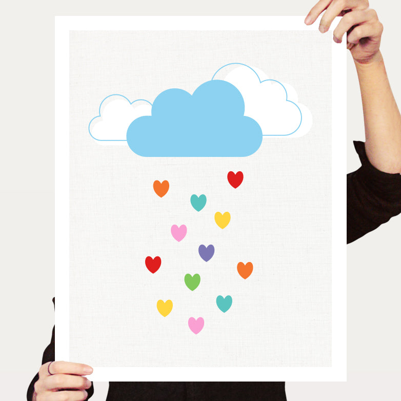 Love heart rain print