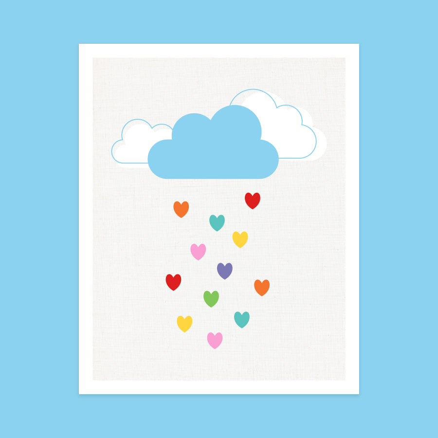 Love heart rain print