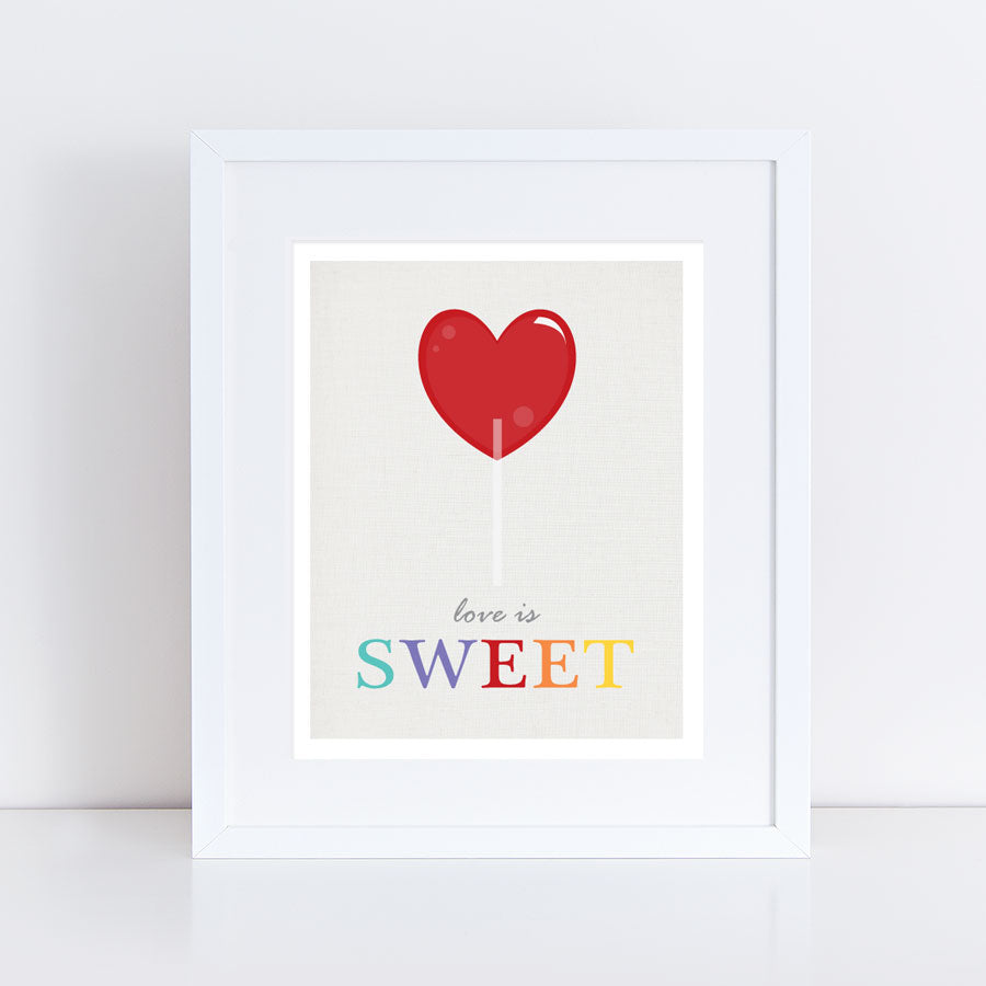 Love is sweet candy print