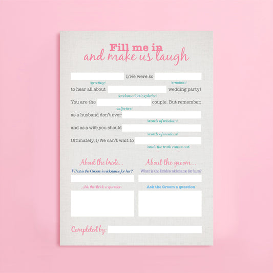 Funny questionnaire for a wedding 
