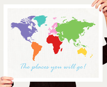 Places you will go world map print