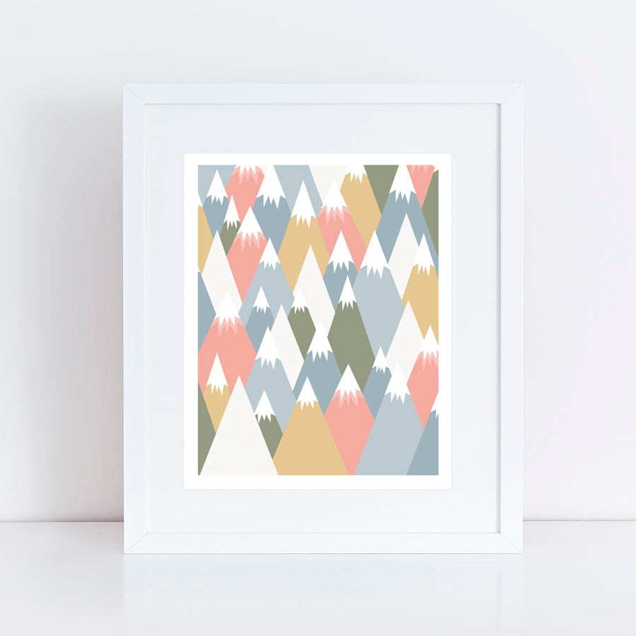 Snowy mountains print