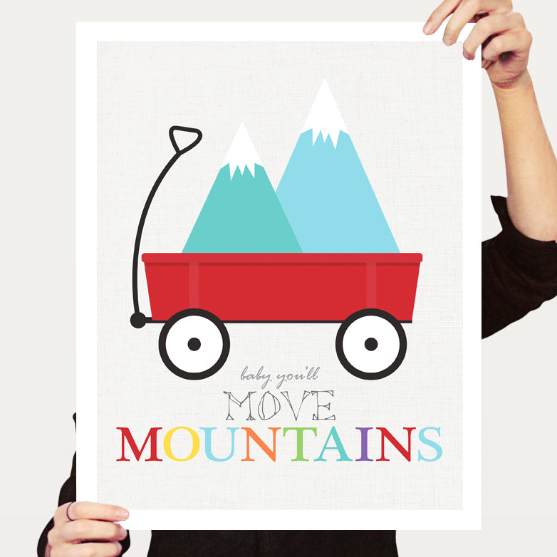 Move mountains red wagon print
