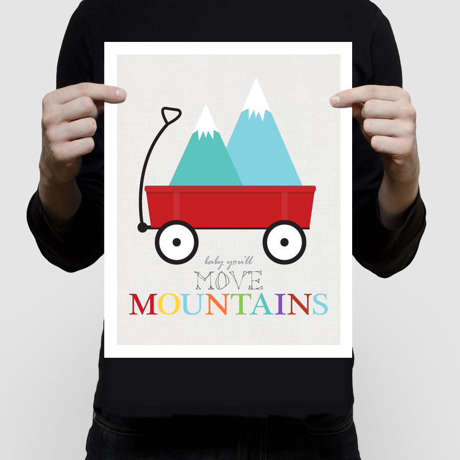 Move mountains red wagon print
