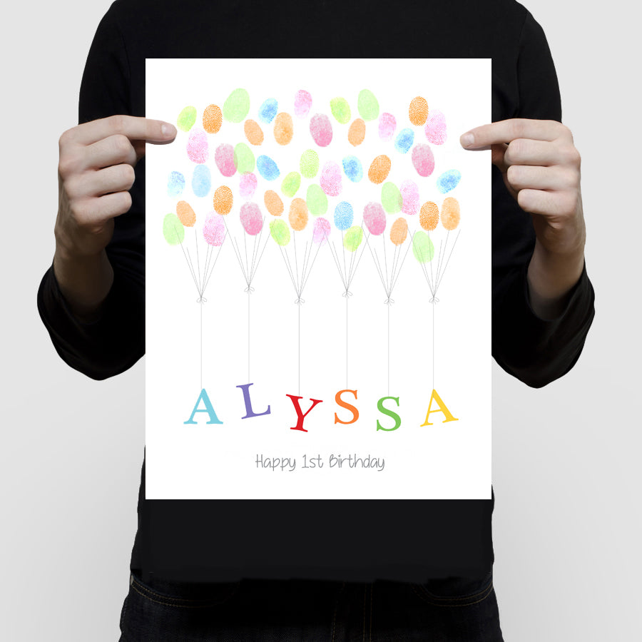 Name balloon guest book print