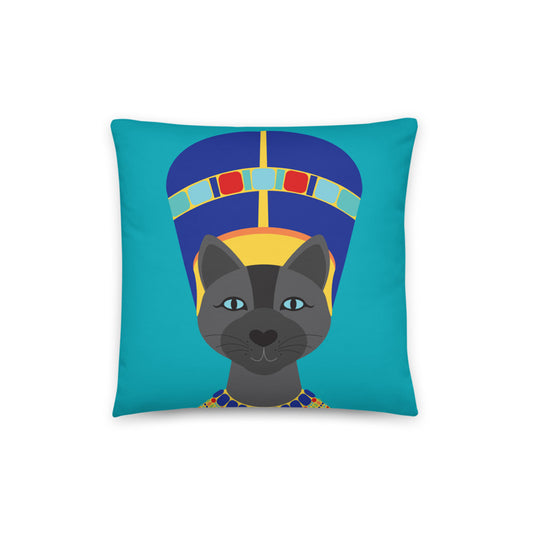cute cushion cover Queen Nefertiti as a sphynx cat