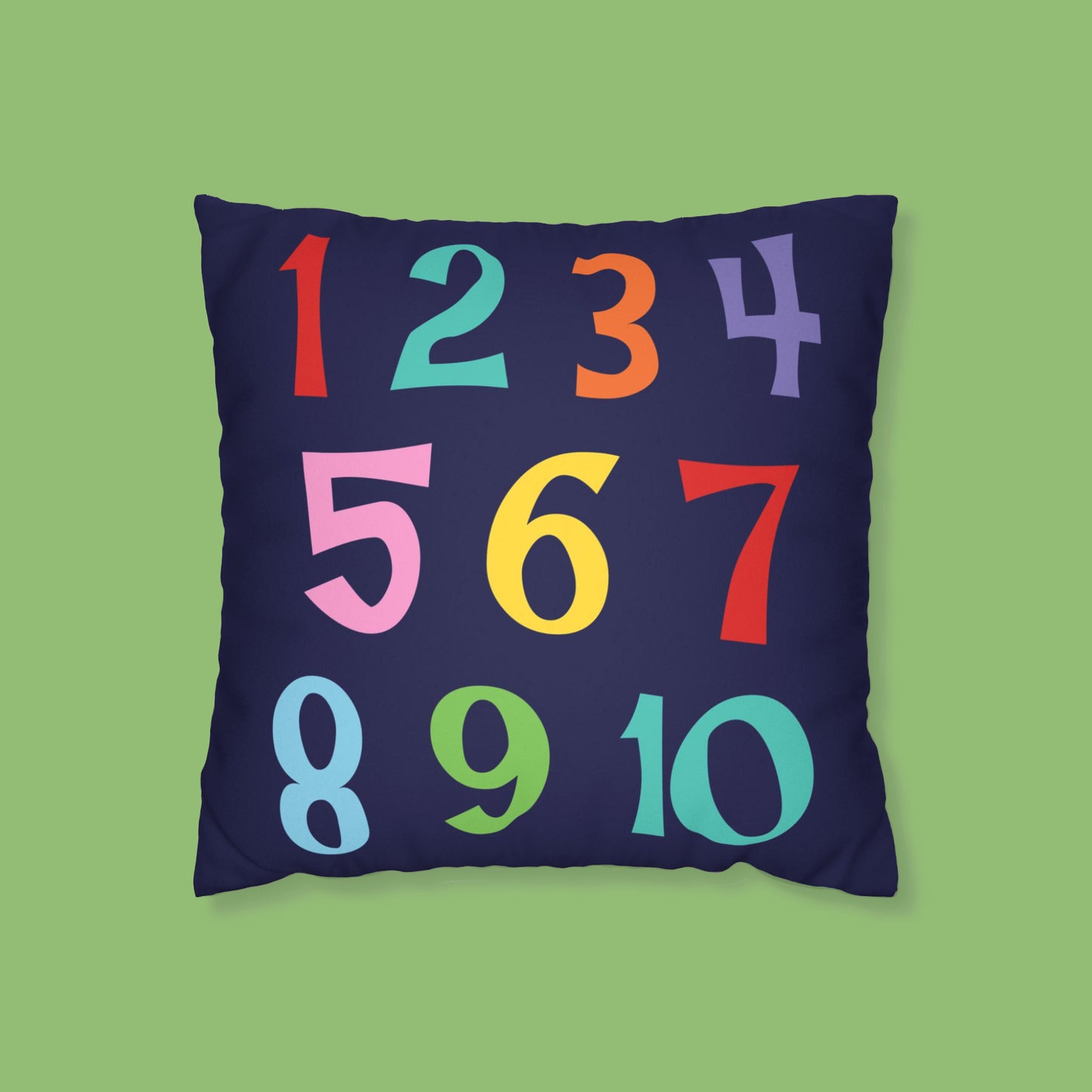 Colourful numbers cushion cover