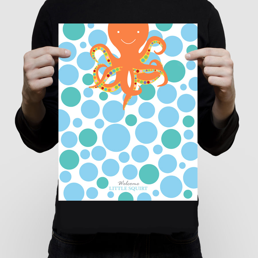 Octopus signature guest book print