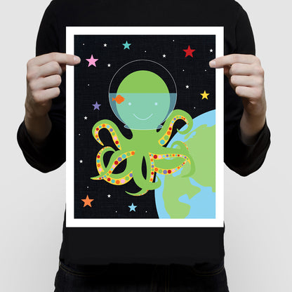 Octopus astronaut print