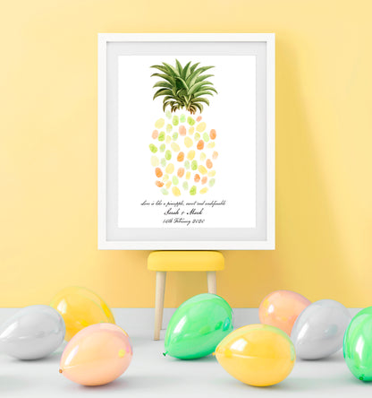 Pineapple Fingerprint Guest Book Alternative – Wedding & Baby Shower Poster