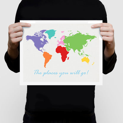 Places you will go world map print