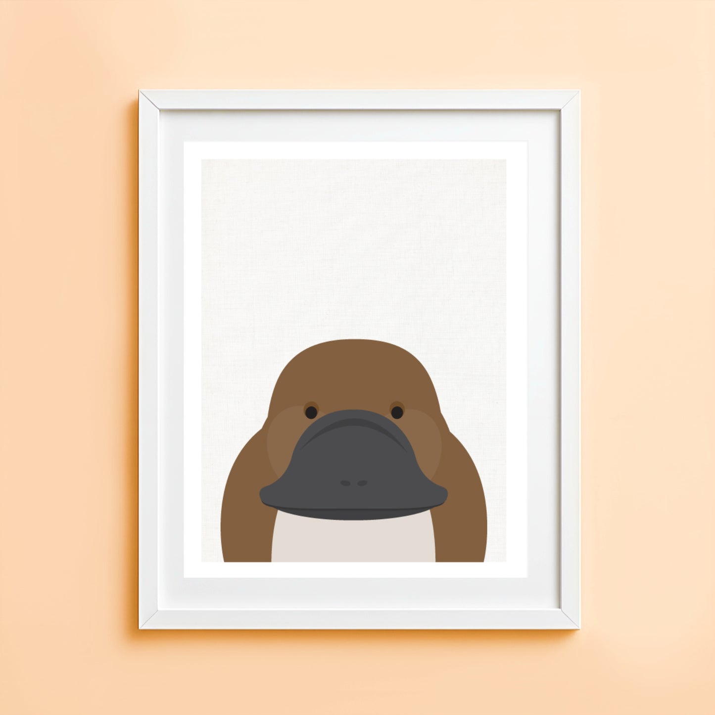 Platypus portrait art print for nursery wall