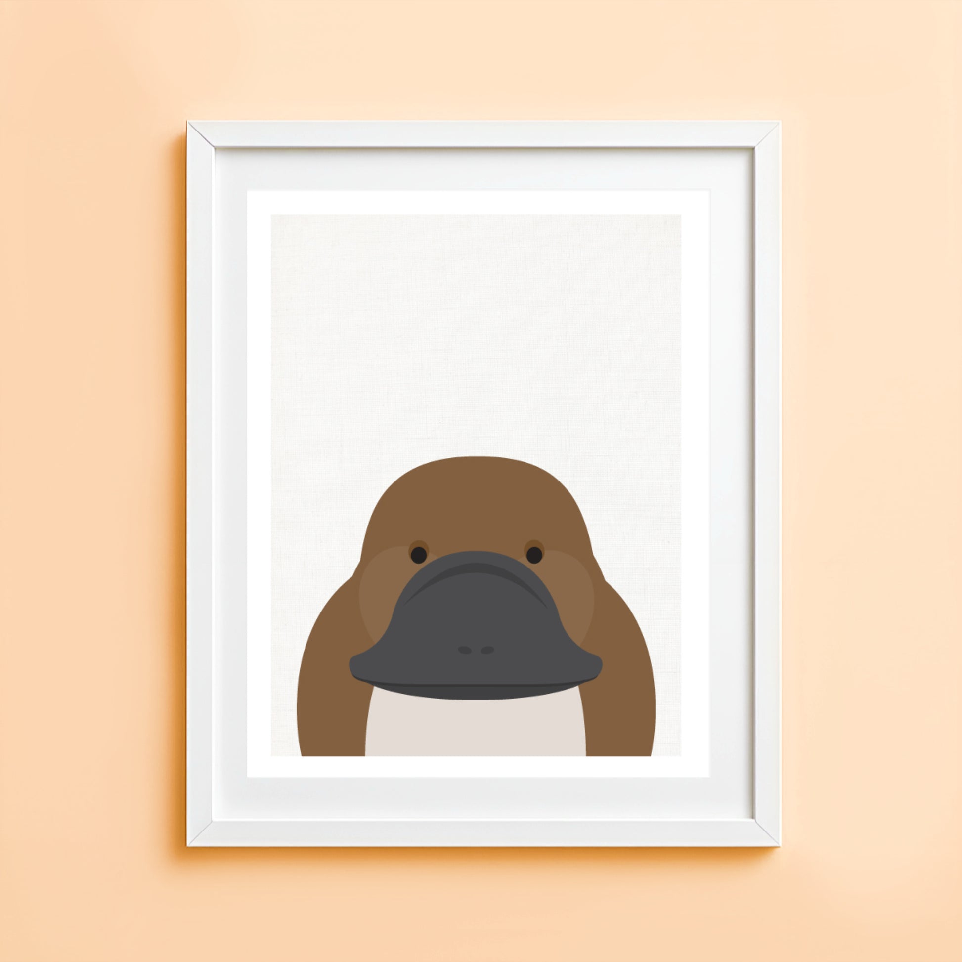 Platypus portrait art print for nursery wall