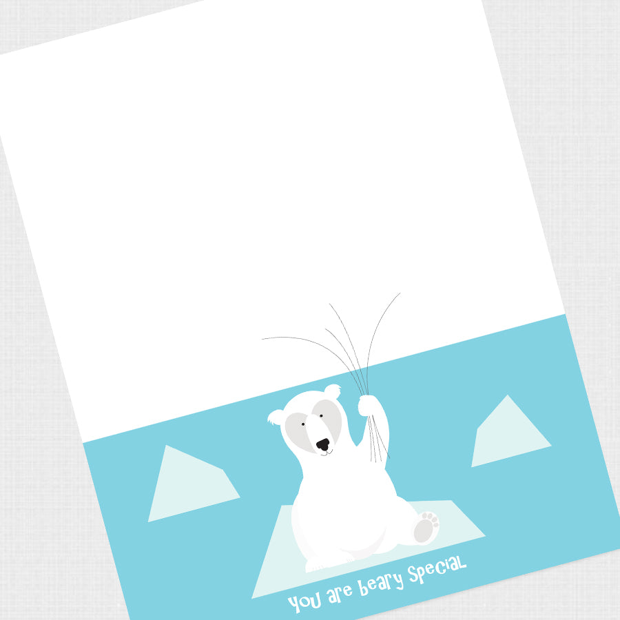 Polar bear fingerprint guest book print