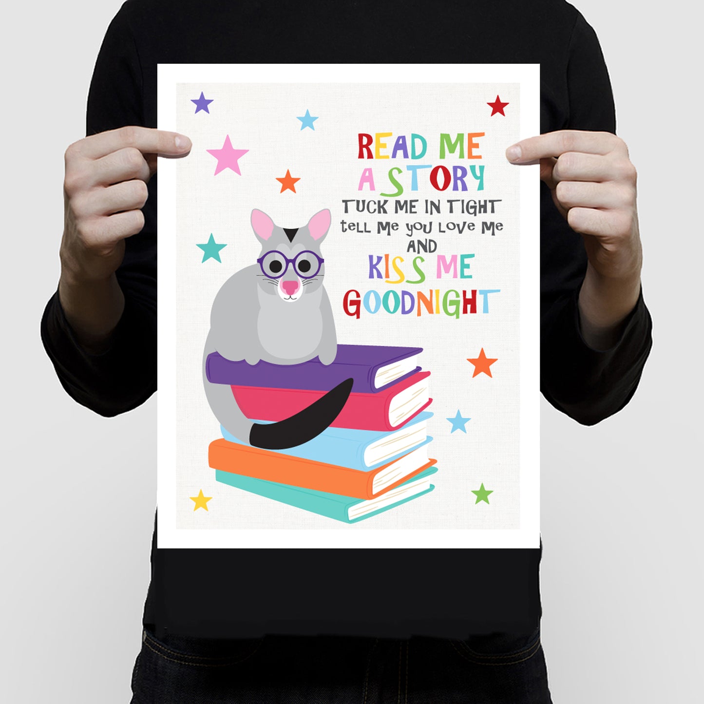 Possum bedtime story print