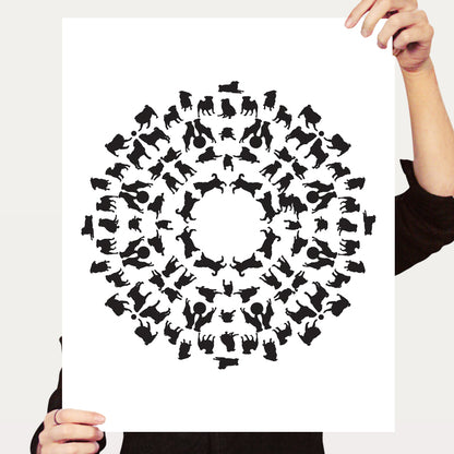 Pug puppy mandala print