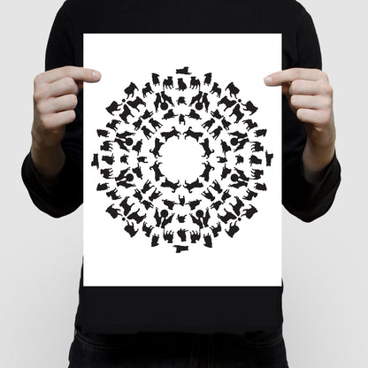 Pug puppy mandala print