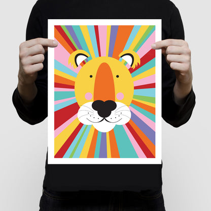 Rainbow lion print