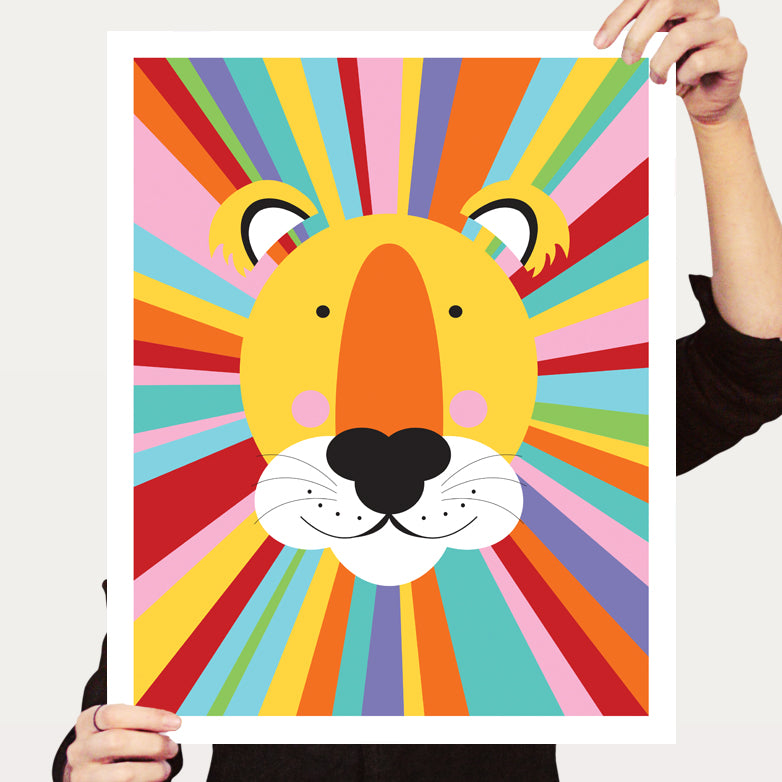 Rainbow lion print