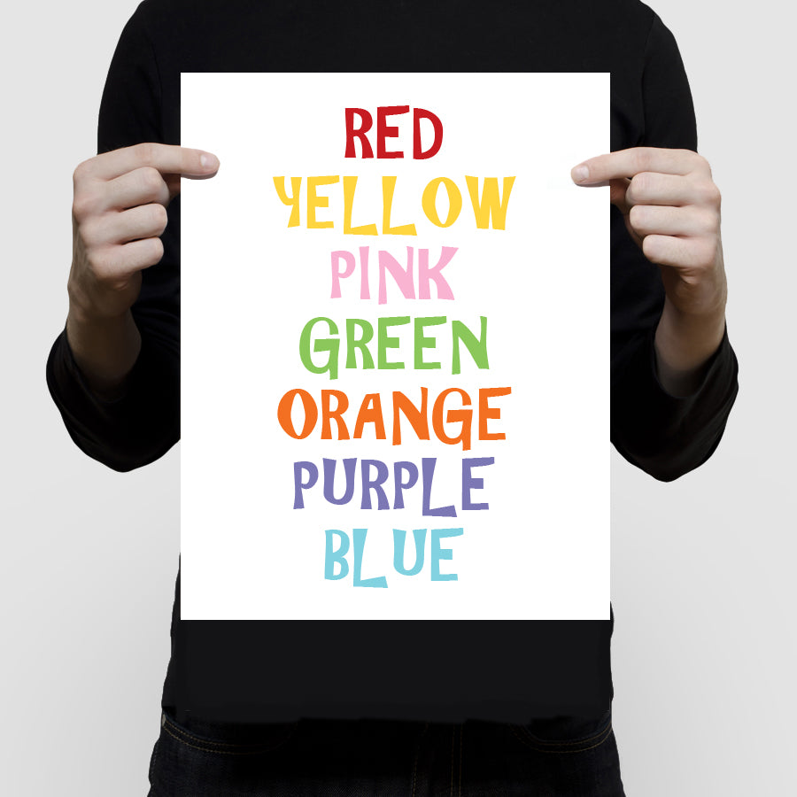 Rainbow words print