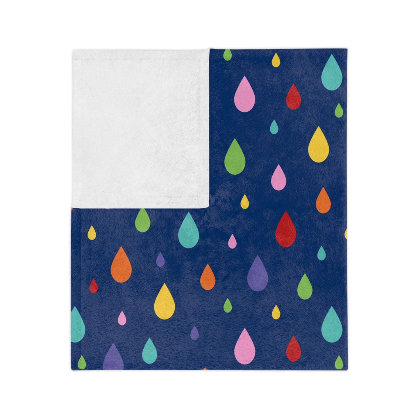 Rainbow raindrops throw blanket