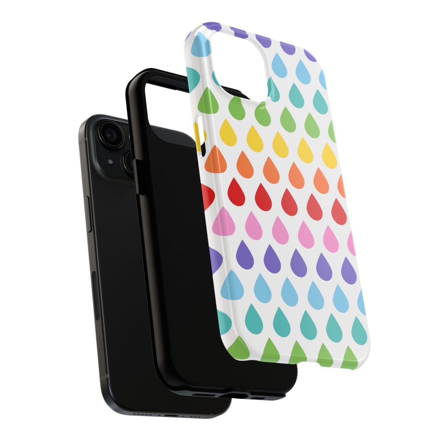 Rainbow Raindrops Gradient Mobile Phone Tough Case