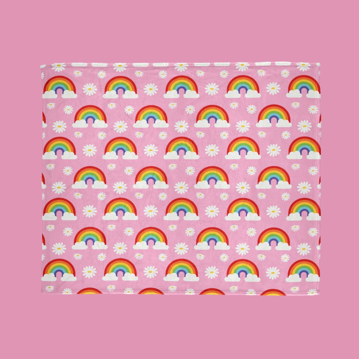 Rainbows and daisies throw blanket