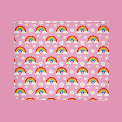 Rainbows and daisies throw blanket