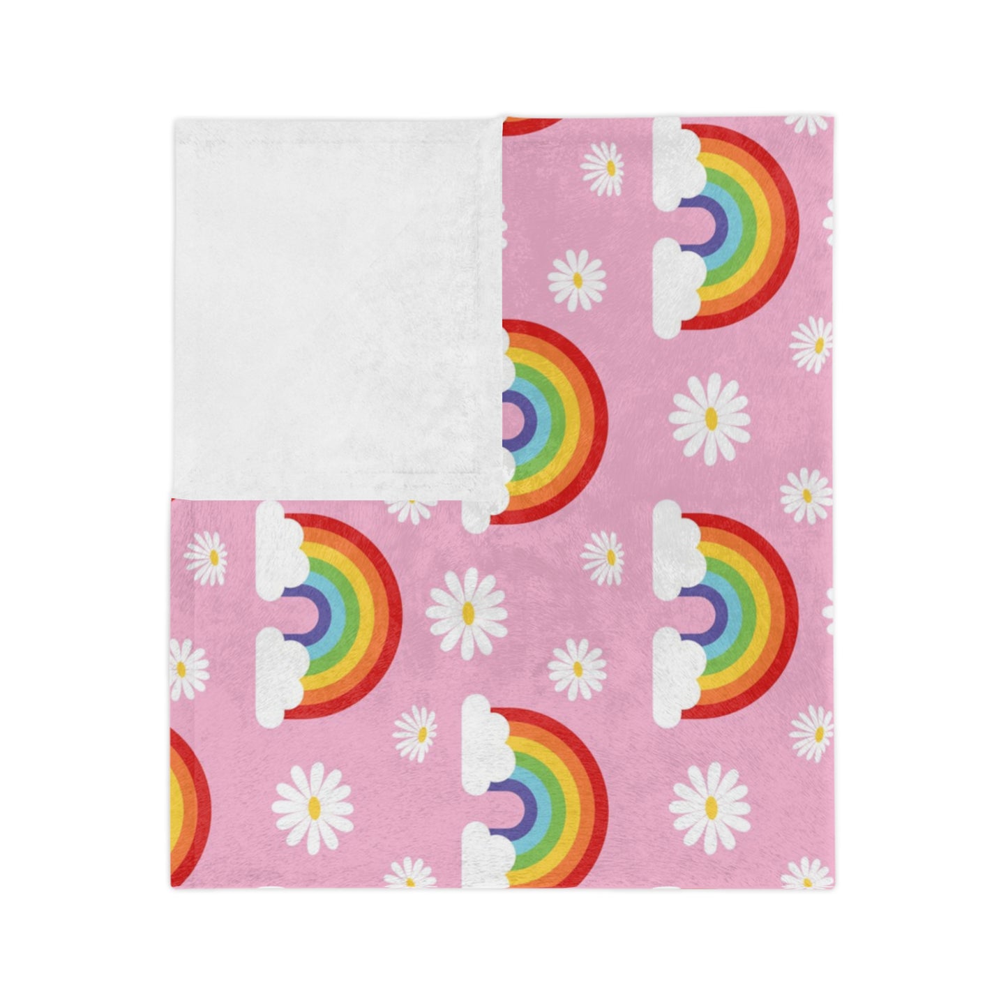 Rainbows and daisies throw blanket