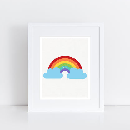 Rain, sun and rainbow art print set