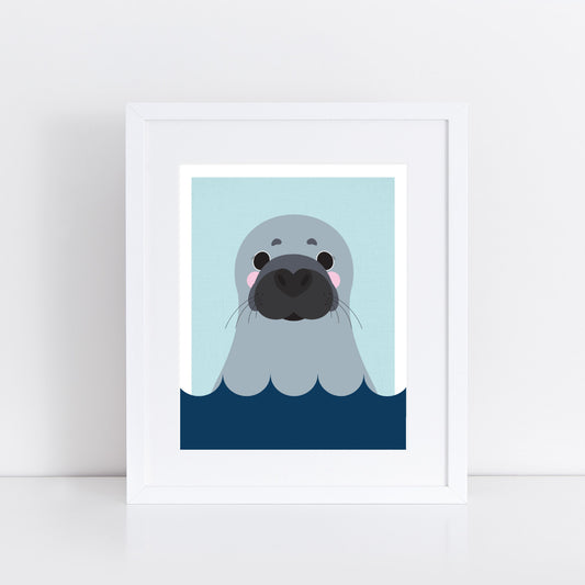 Swimming seal print