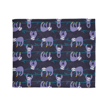 Jungle Sloths Throw Blanket – Cosy Sloth Pattern Blanket