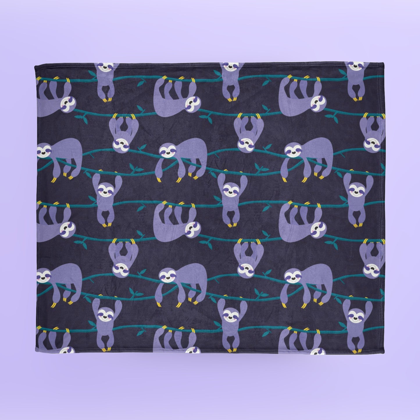 Jungle Sloths Throw Blanket – Cosy Sloth Pattern Blanket