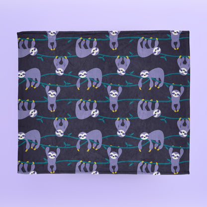 Jungle Sloths Throw Blanket – Cosy Sloth Pattern Blanket