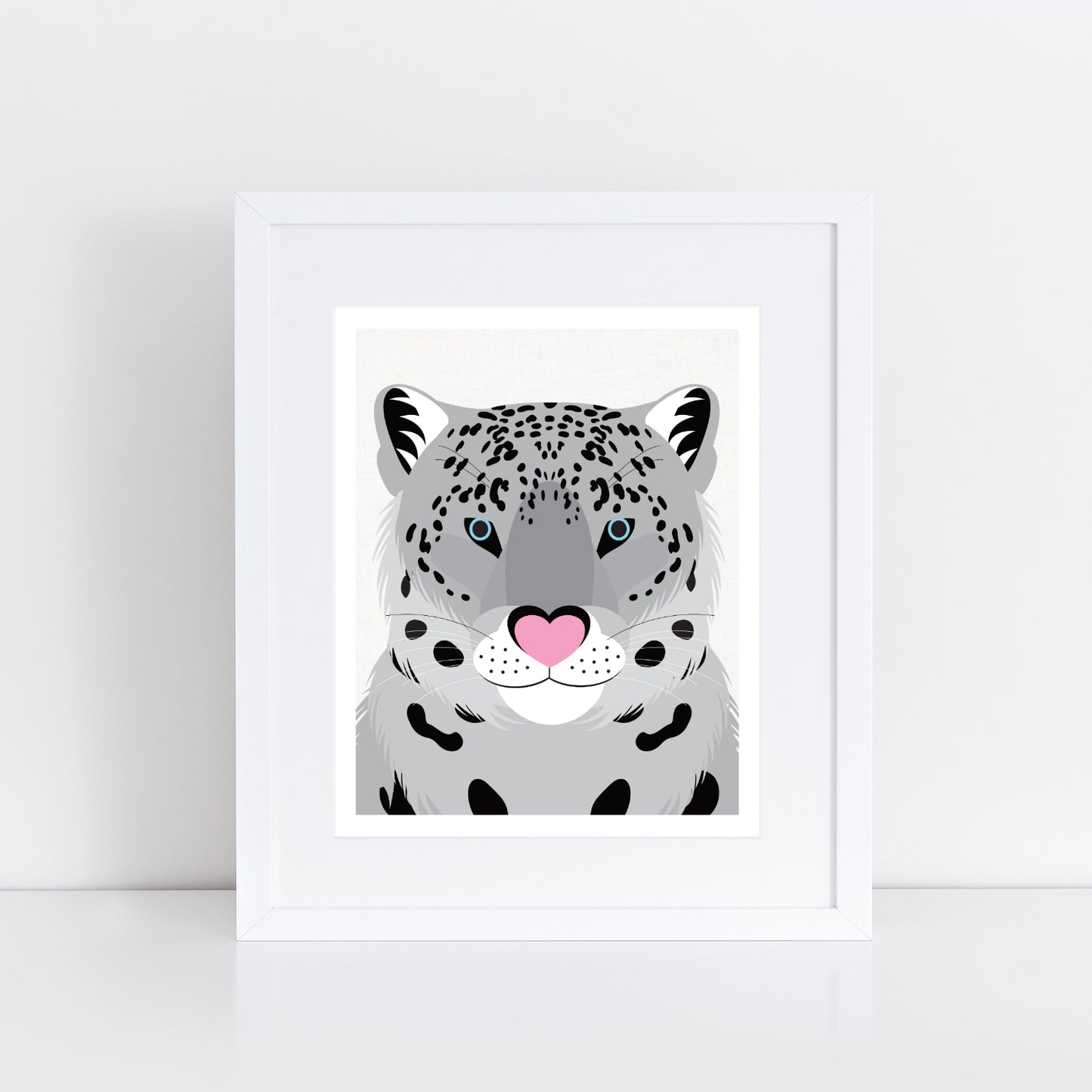 cute grey snow leopard print