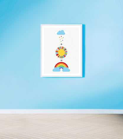 rain + sun = rainbows print