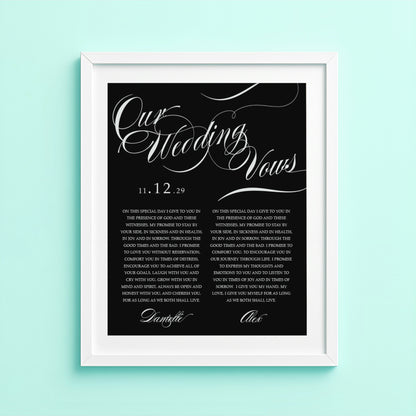 Twirl wedding vows print