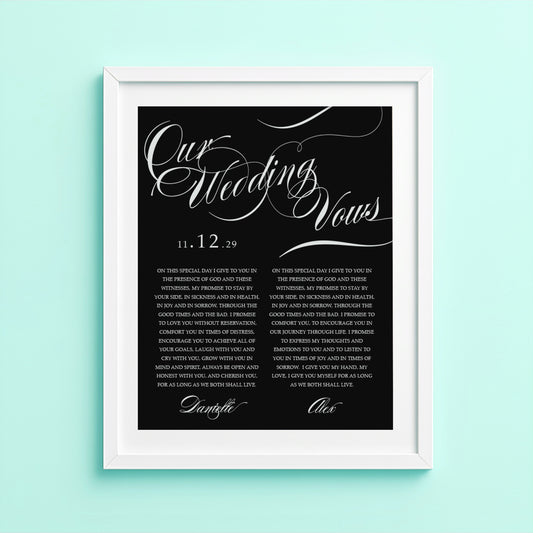 Twirl wedding vows print