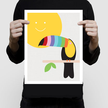 Sitting toucan print