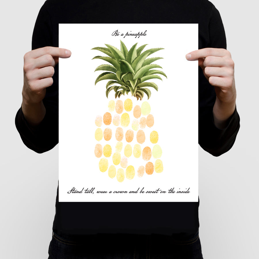 Pineapple fingerprint guest book print