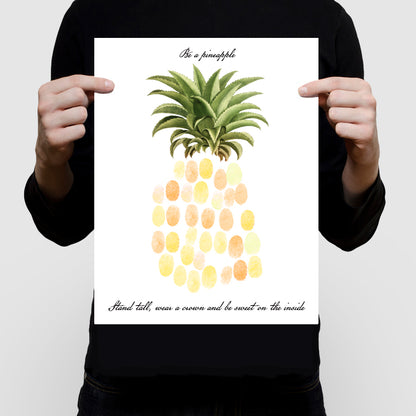 Pineapple fingerprint guest book print