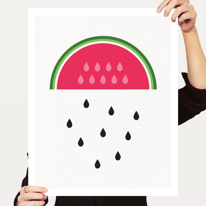 Watermelon rain print