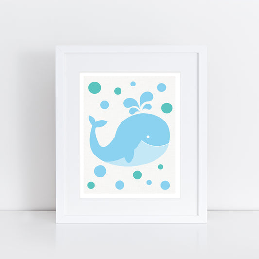 cute blue whale print