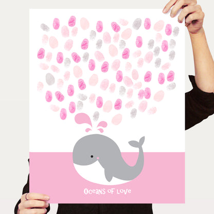 Whale fingerprint guest book print