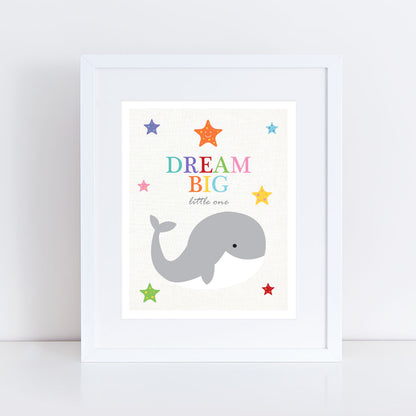 Dream big little one whale print with starfish