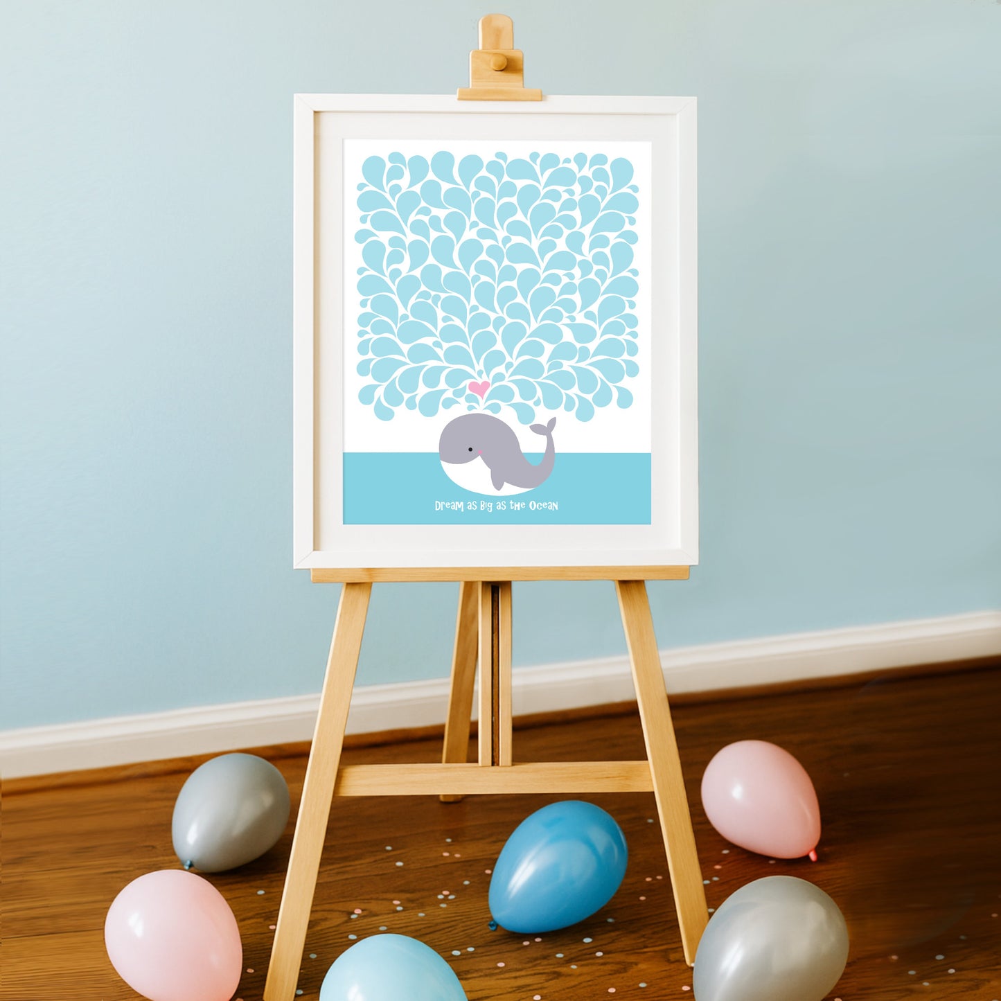 Whale Signature Guest Book Alternative – Baby Shower Poster