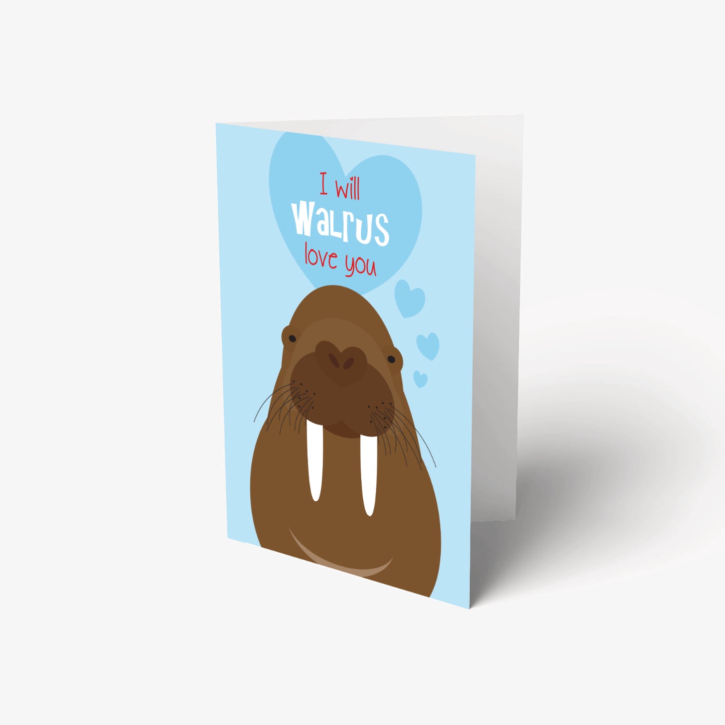 Walrus love you valentines card