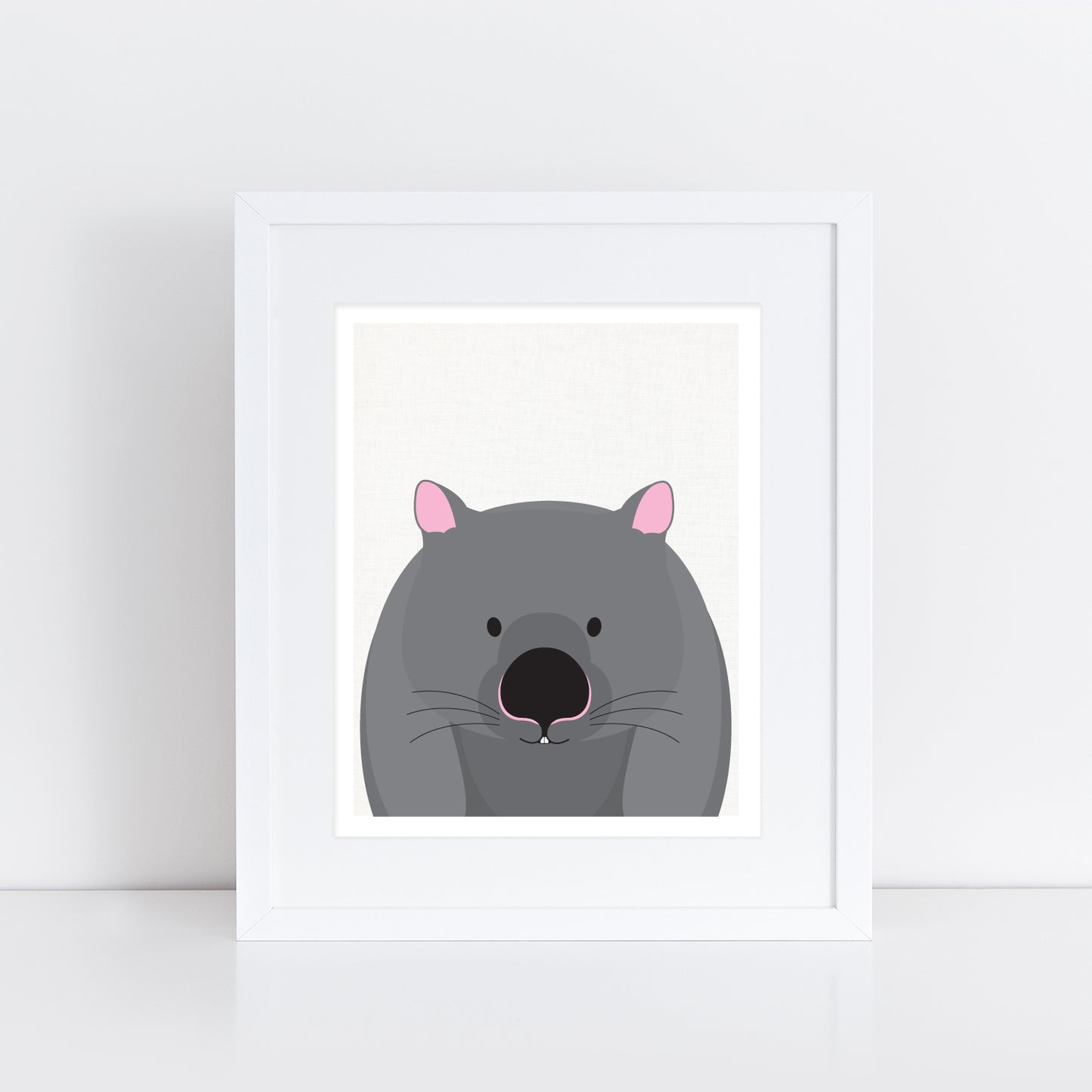 cute wombat print in frame