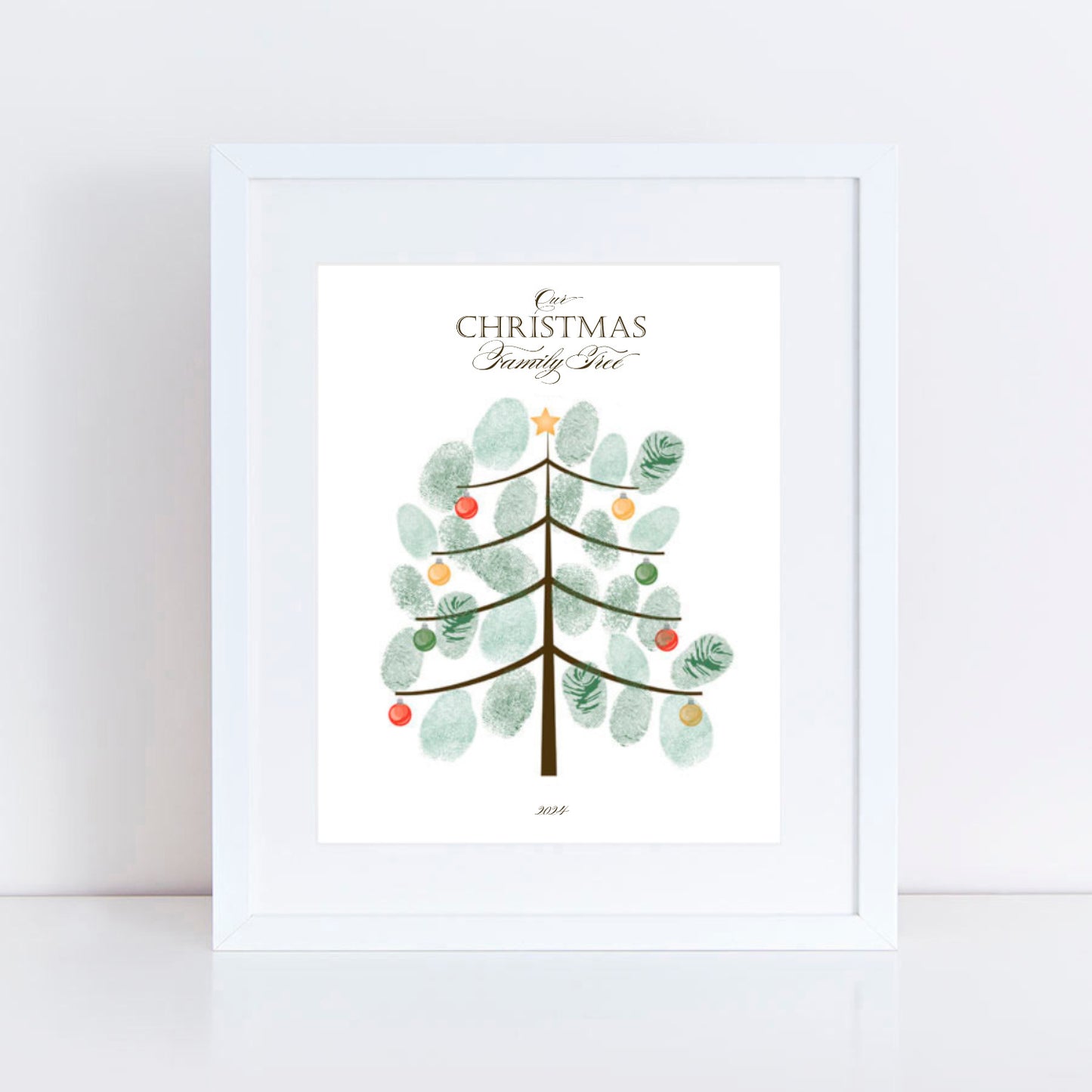 Fingerprint Christmas tree guest book print