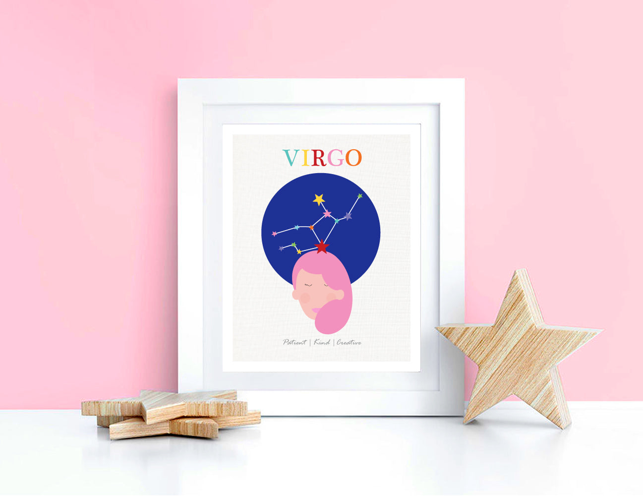 Virgo zodiac star sign birth stats print